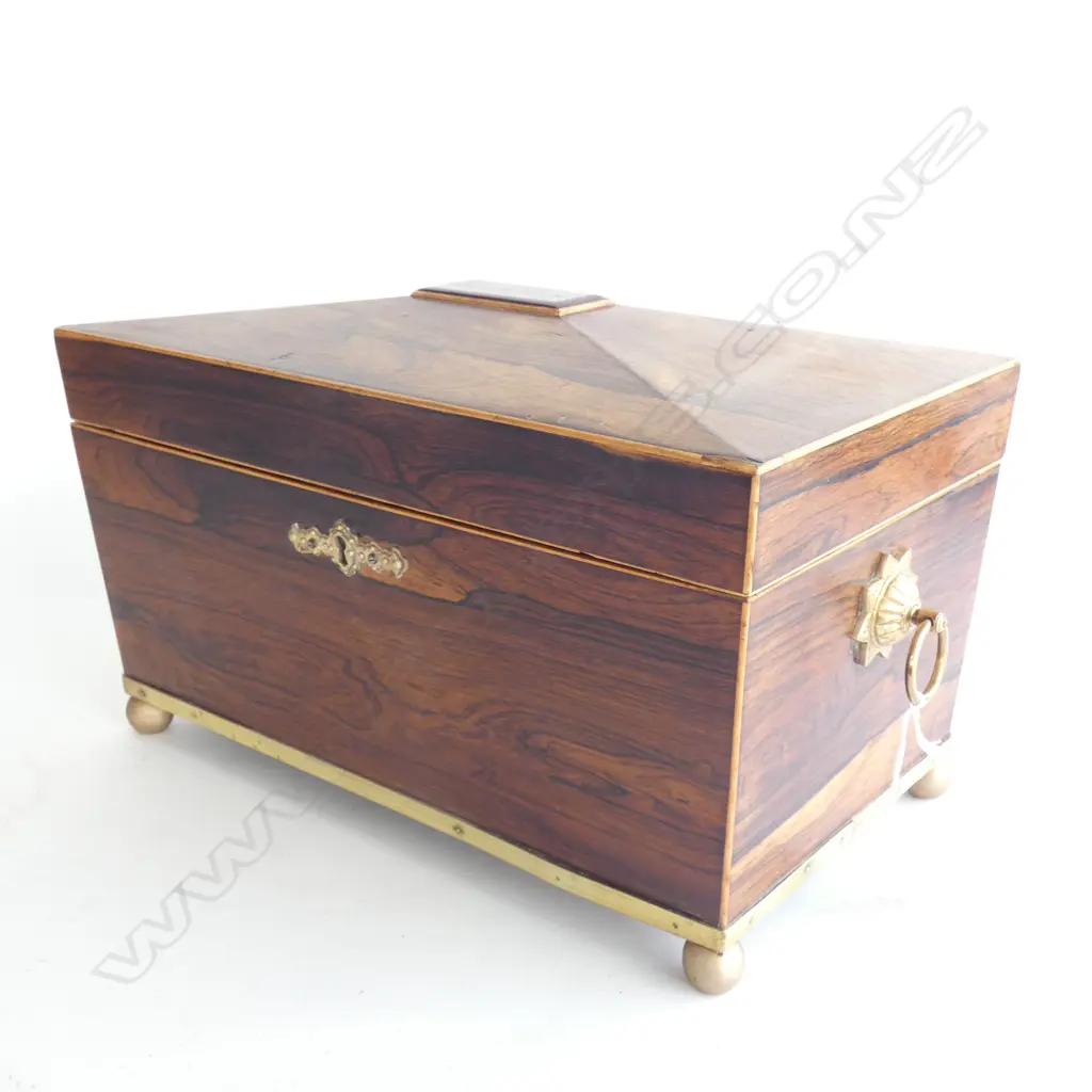 LARGE 19THC ROSEWOOD TEA CADDY L380 MM Image 1++