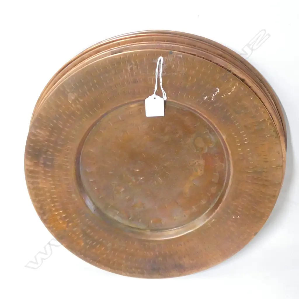 SET OF 6 COPPER PLATES 350mm dia Image 1++