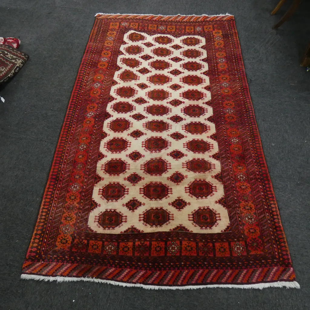 A hand knotted Turkman carpet 2200 x 1300mm Image 1++