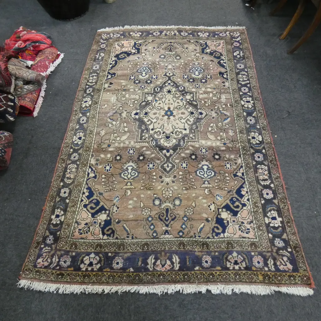 HAND KNOTTED WOOL PILE BROWN PERSIAN RUG... Image 1++