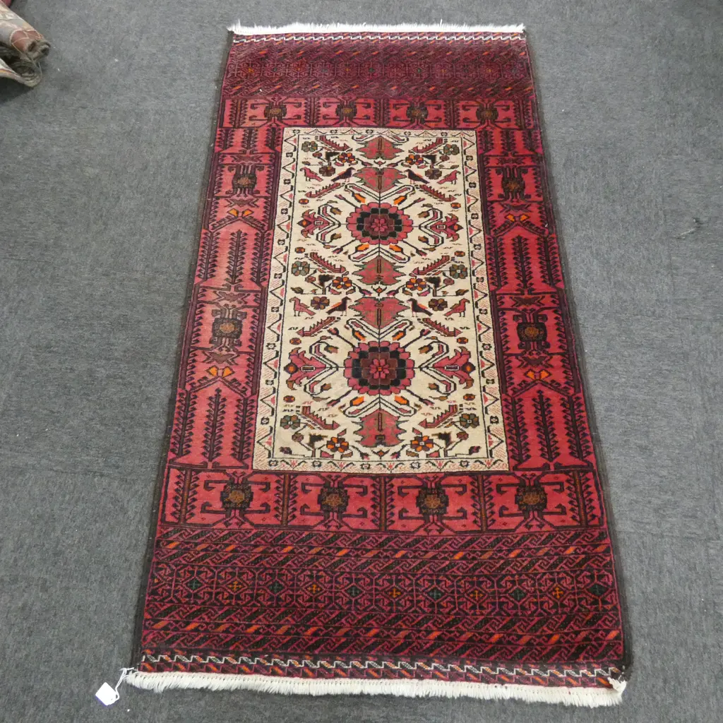 BALUCHI H/KNOTTED RUG ALL WOOL 1600 X 930mm Image 1++