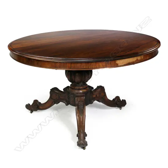 A William IV rosewood circular centre table,
