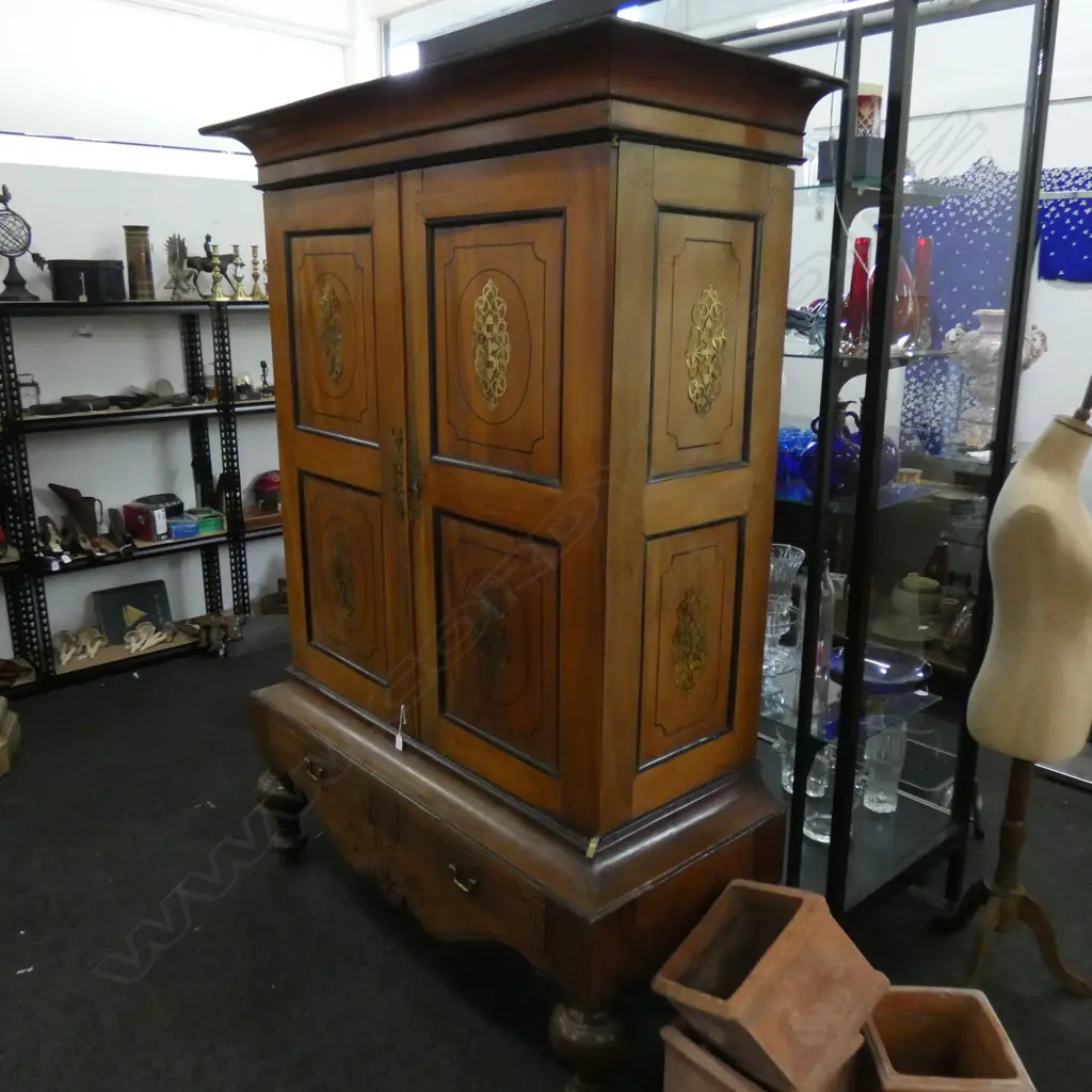 JAKWOOD AND EBONY SRI-LANKAN INLAID CABINET 1330 x 600 x 1900mm Image 1++