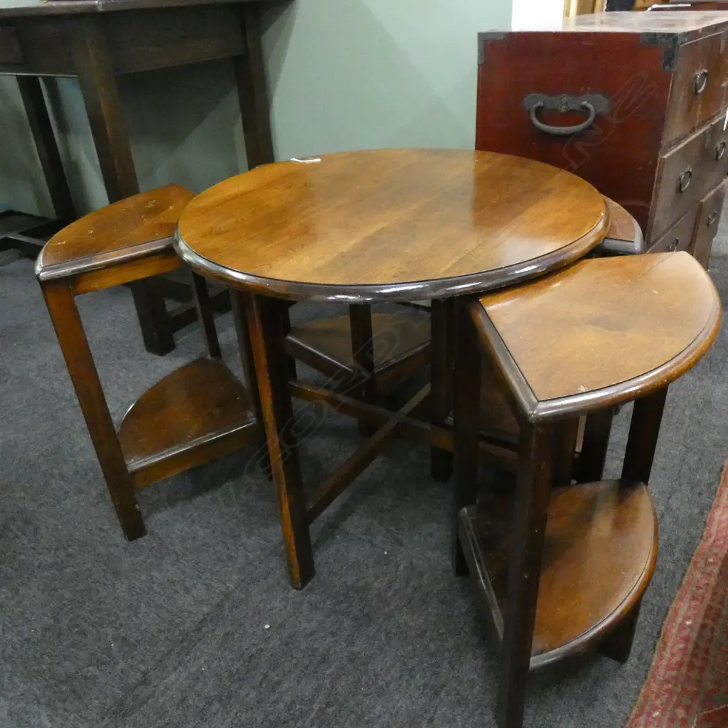 CIRCULAR OCCASIONAL TABLE WITH FOUR NESTS D 590 MM Image 1++