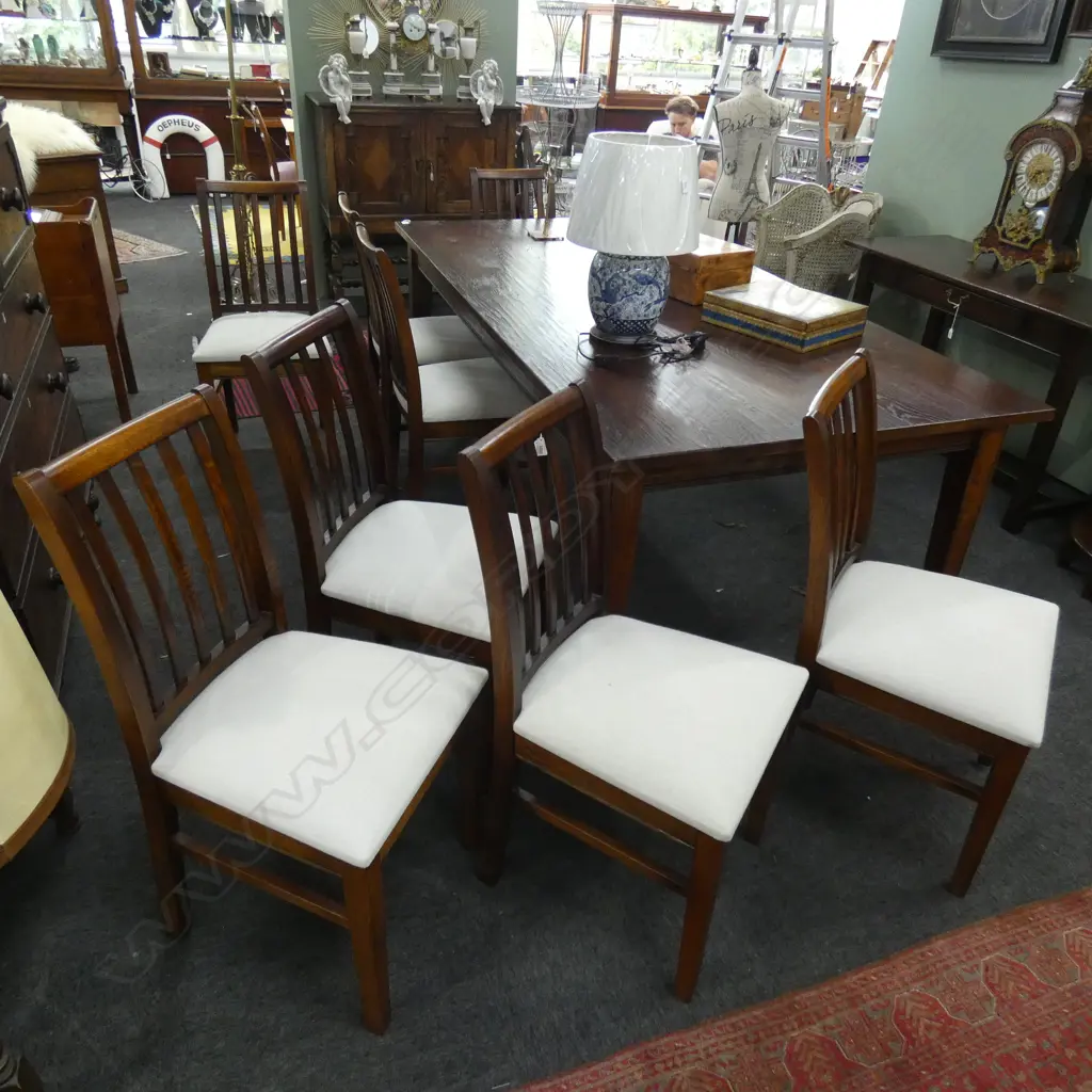 BOYCE & SONS SET OF 8 OAK CHAIRS Image 1++