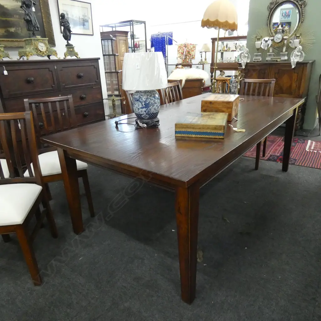 BOYCE & SONS OAK FRENCH PROVINCIAL STYLE DINING TABLE 2200 x 1000 x 770mm Image 1++