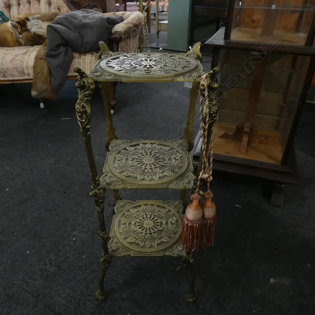 3 TIER BRASS STAND H.680mm Image 1++