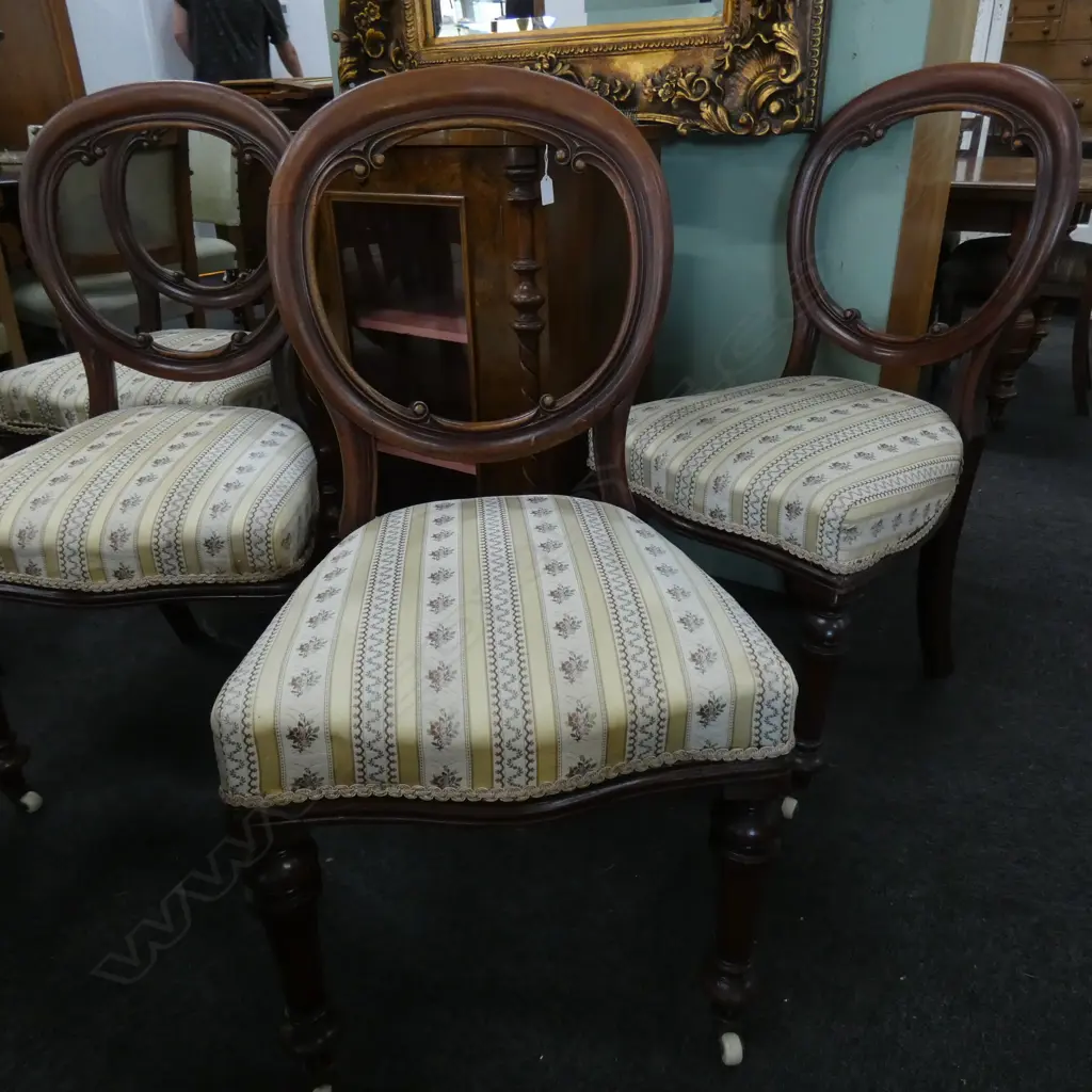 SET OF 6 VICTORIAN BALLOON BACK CHAIRS Image 1++
