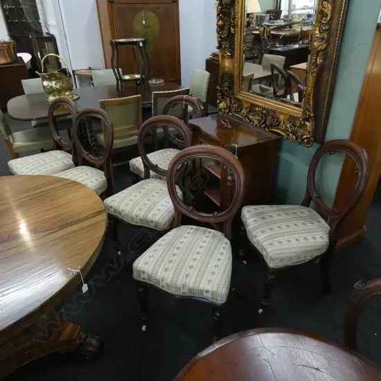 SET OF 6 VICTORIAN BALLOON BACK CHAIRS