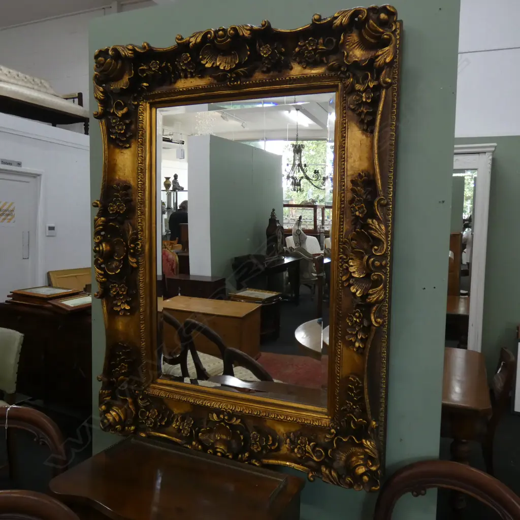 LARGE GILT FRAMED BEVELLED MIRROR 1250x950mm Image 1++