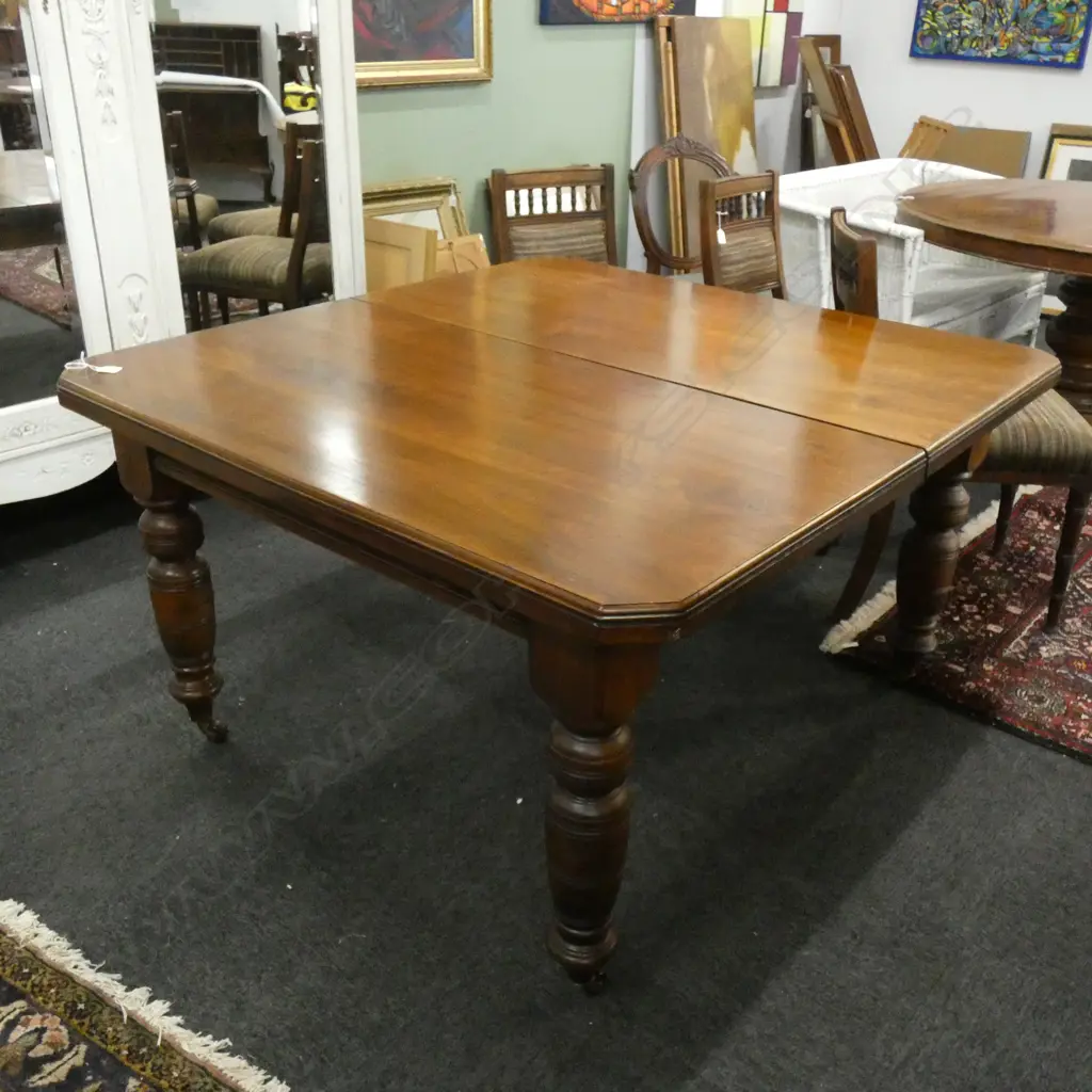 VINTAGE WALNUT DINING TABLE TURNED LEGS... Image 1++