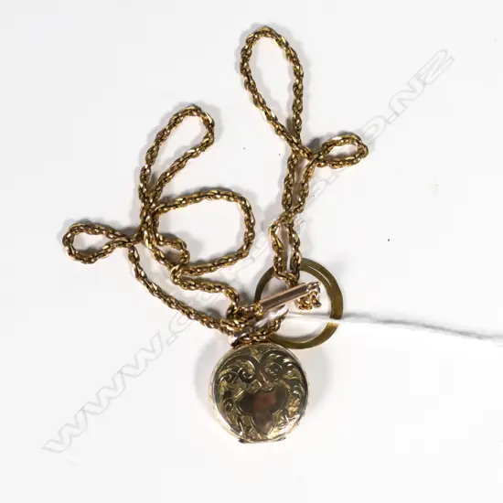 9CT GOLD PHOTO LOCKET GOLD PLATED CHAIN