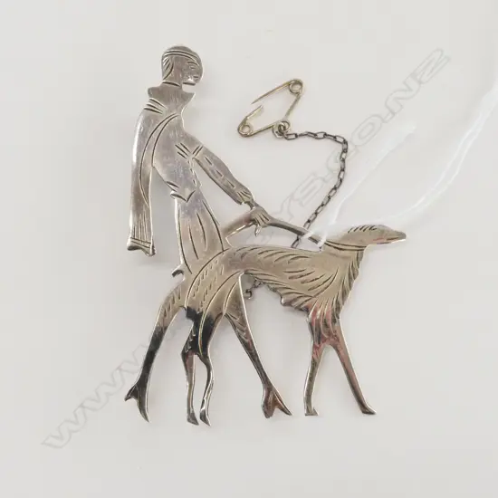 SILVER ART DECO BROOCH
