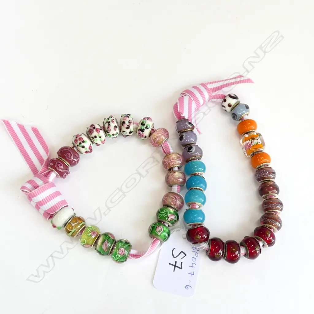 39 X 925 SILVER LINED BEADS SUITABLE FOR PANDORA BRACELET OR SIMILAR Image 1++