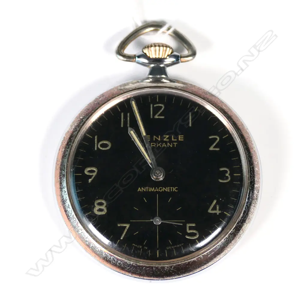 CHROME POCKET WATCH - BLACK DIAL Image 1++