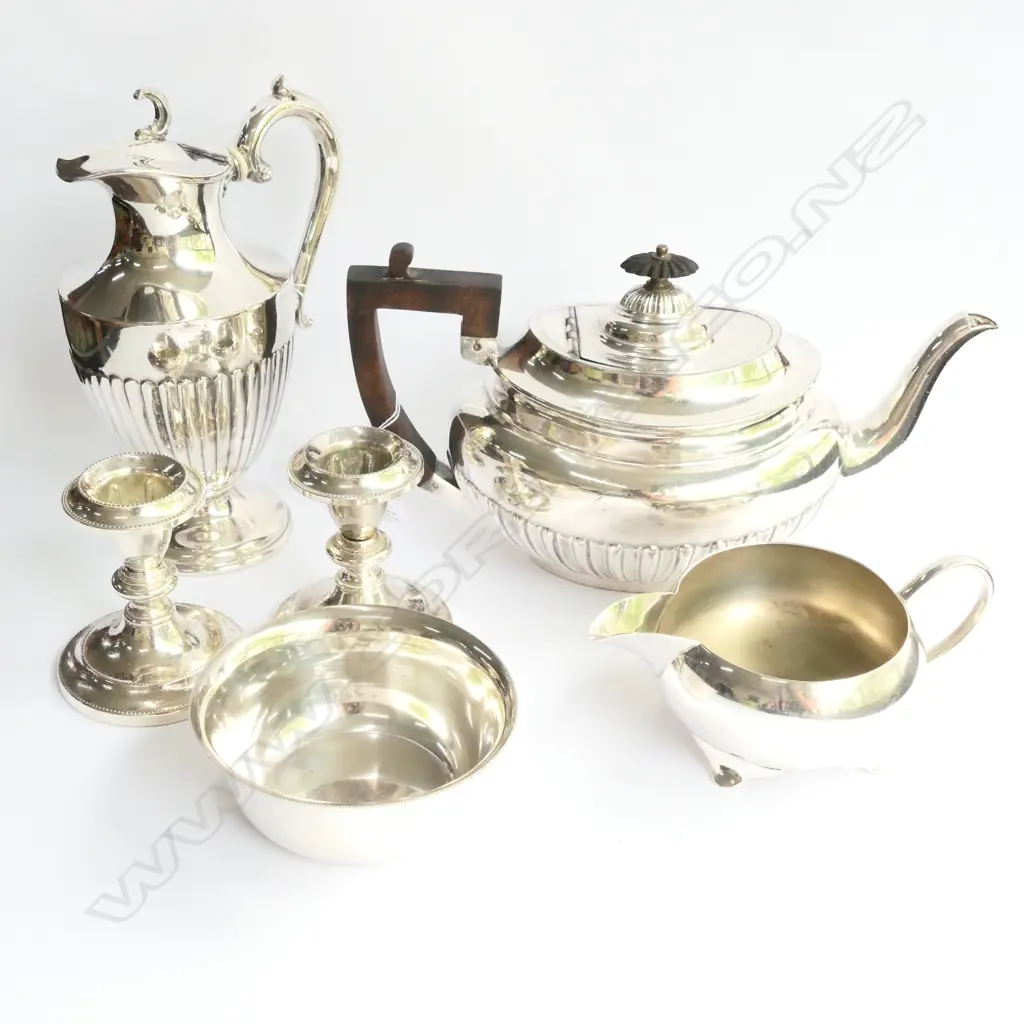 PR OF EP CANDLE STICKS PLUS EP TEAPOT, MILK & SUGAR BOWL ETC Image 1++