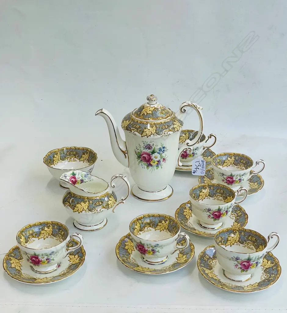 15 PCE PARAGON COFFEE SET; 6 SAUCERS, 6 CUPS, MILK, SUGAR, POT Image 1++