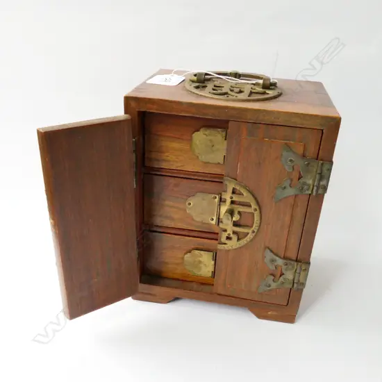 CHINESE JEWELLERY BOX 170MM TALL WITH 3 DRAWERS