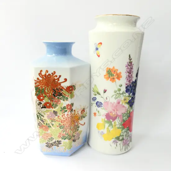 2 ORIENTAL VASES TALLEST 310MM H