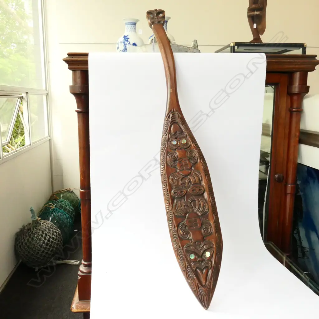 LARGE MAORI PATU / BATON 930MM L SIGNED R. P. HERETAUNGA Image 1++