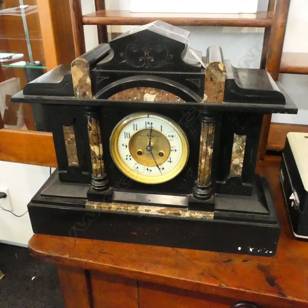 HEAVY VICTORIAN MANTLE CLOCK 450MM L Image 1++