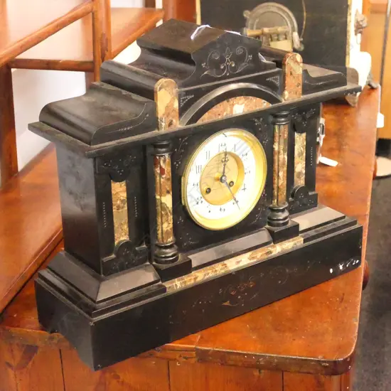 HEAVY VICTORIAN MANTLE CLOCK 450MM L