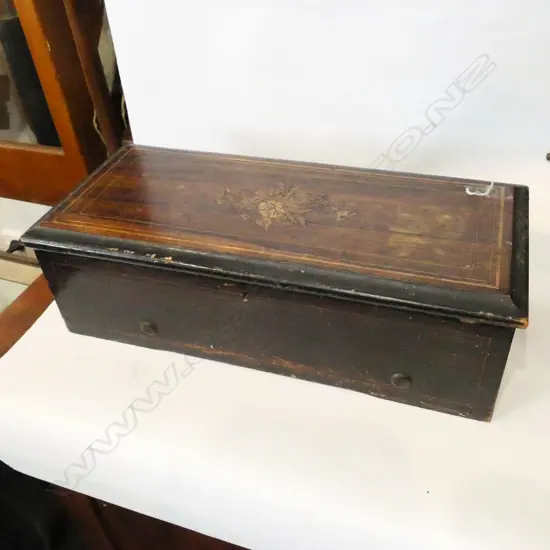 19THC INLAID MUSIC BOX A/F