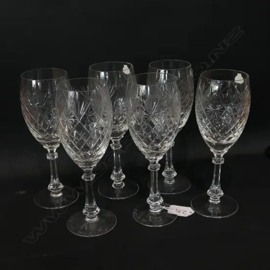 6 CRYSTAL WINE GLASSES