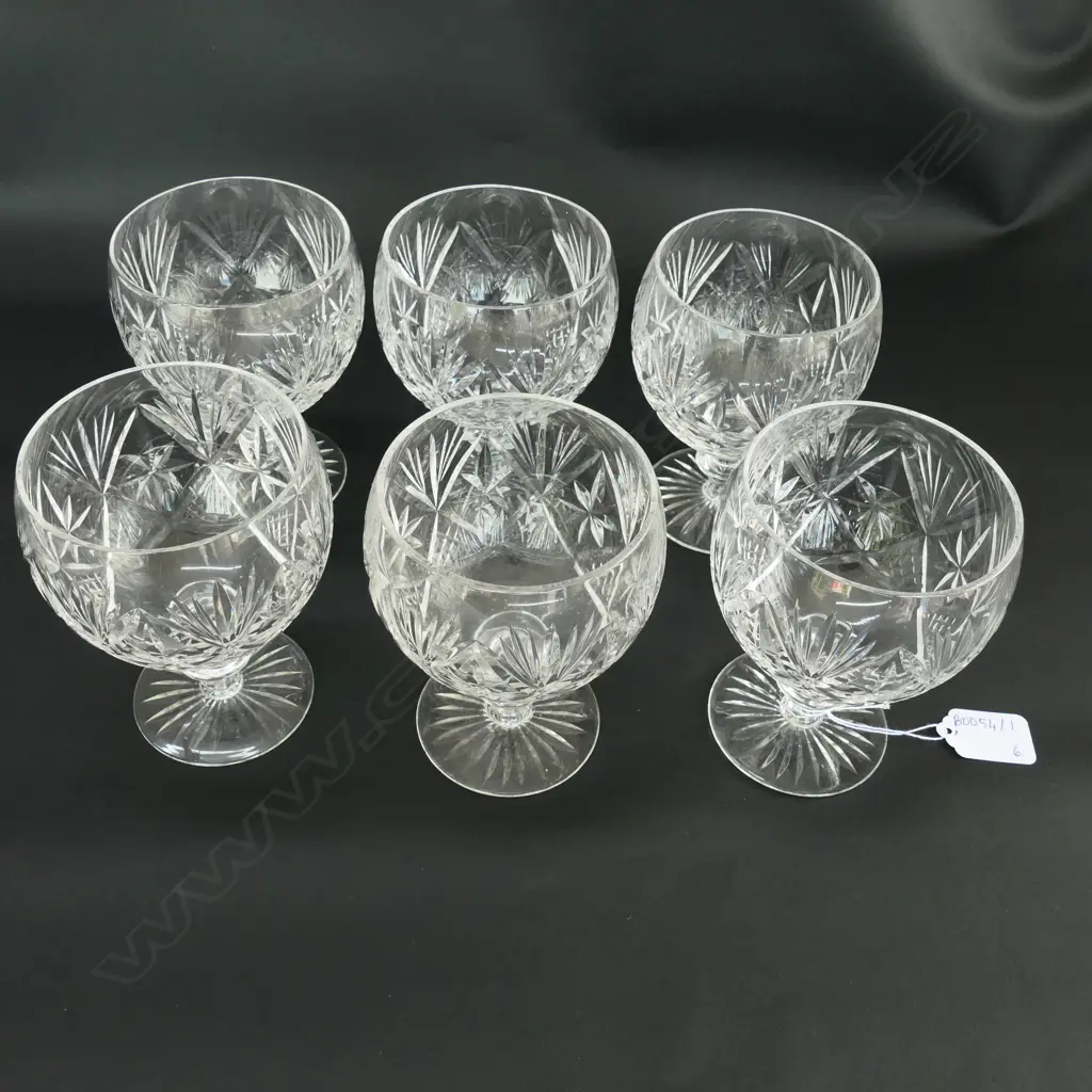 SET 6 WEBB CORBETT CUT CRYSTAL BRANDY BALLOONS Image 1++