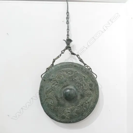 BRONZE HANGING CIRCLE ARCHAIC DESIGN 480MM DIA