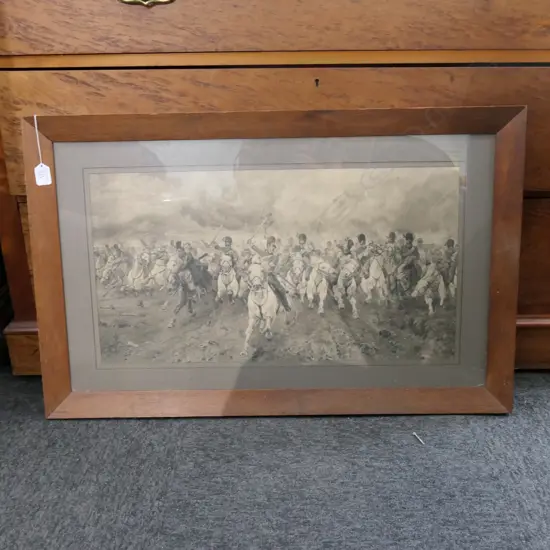 LATE 19THC OAK FRAMED LITHO 850 X 550 MM