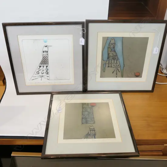 ARTIST UNKNOWN 3 COLOUR ENGRAVINGS 410 X 400 MM