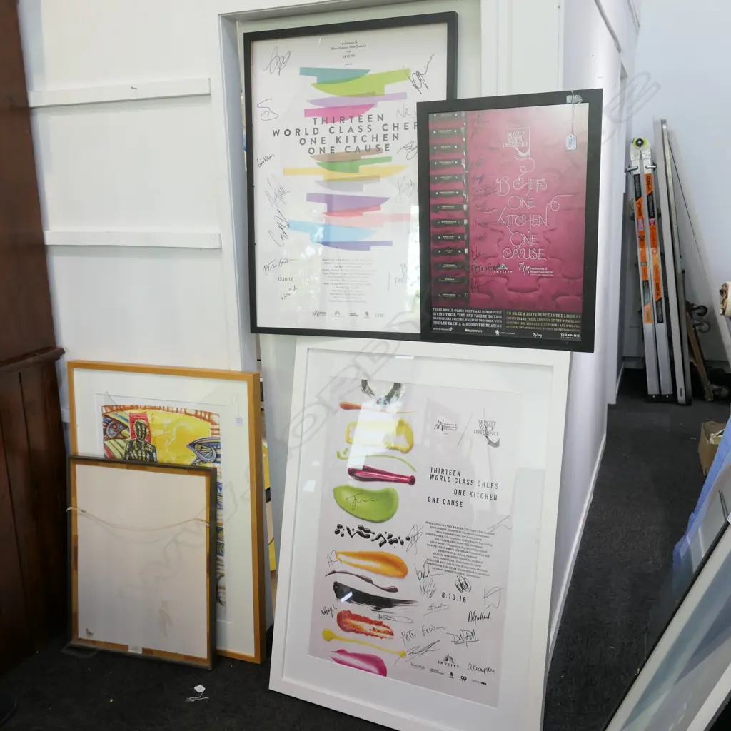 3 SKYCITY DINING POSTERS SIGNED PETER GORDON ETC Image 1++