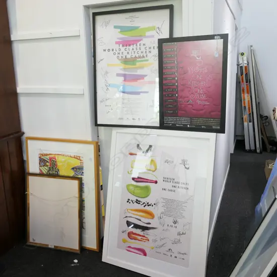 3 SKYCITY DINING POSTERS SIGNED PETER GORDON ETC