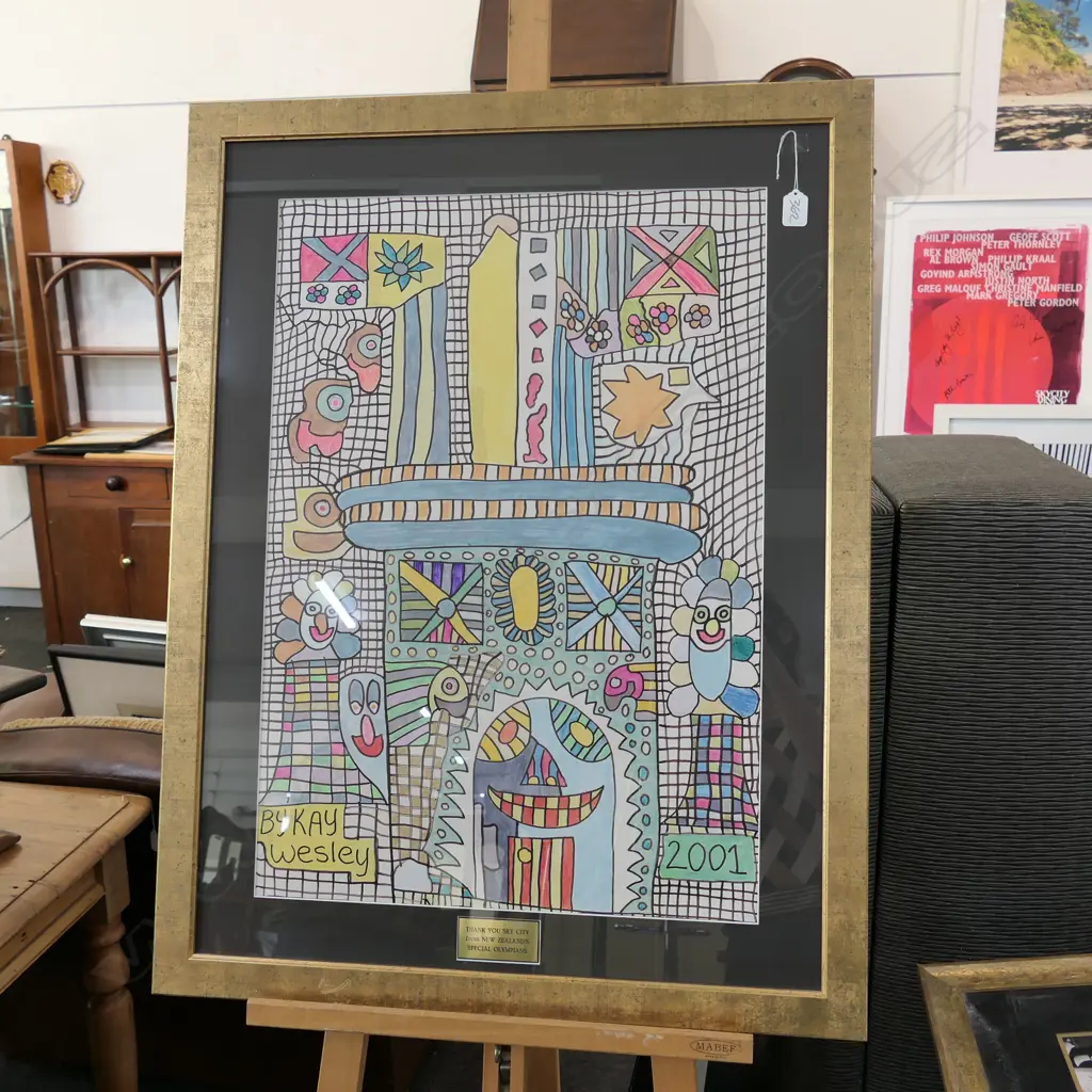 KAY WESLEY 2001 FRAMED ARTWORK "SPECIAL OLYMPIANS" Image 1++