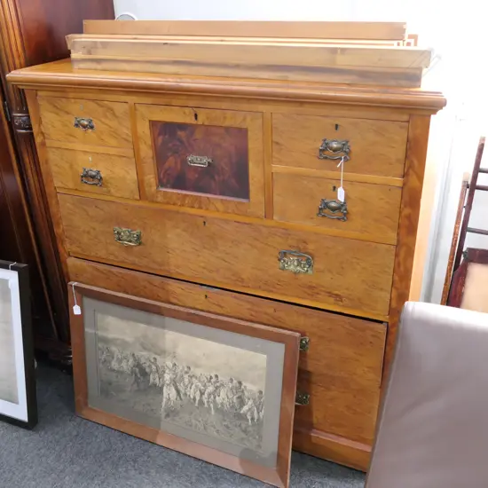 MOTTLED KAURI COLONIAL SCOTCH CHEAT OF DRAWERS H 1230 X  W 1230 MM 