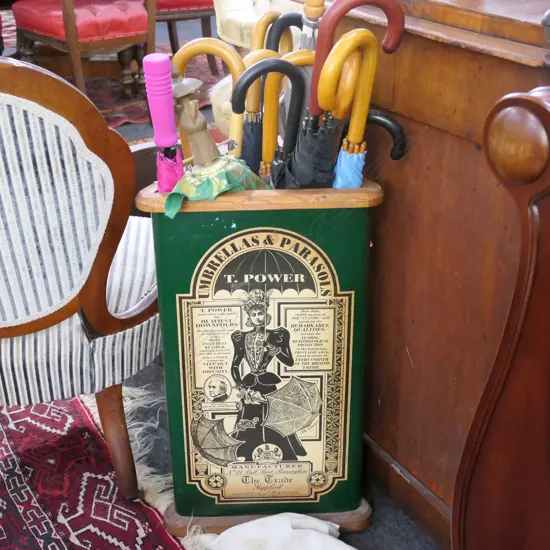 UMBRELLA STAND 630MM H AND UMBRELLAS 