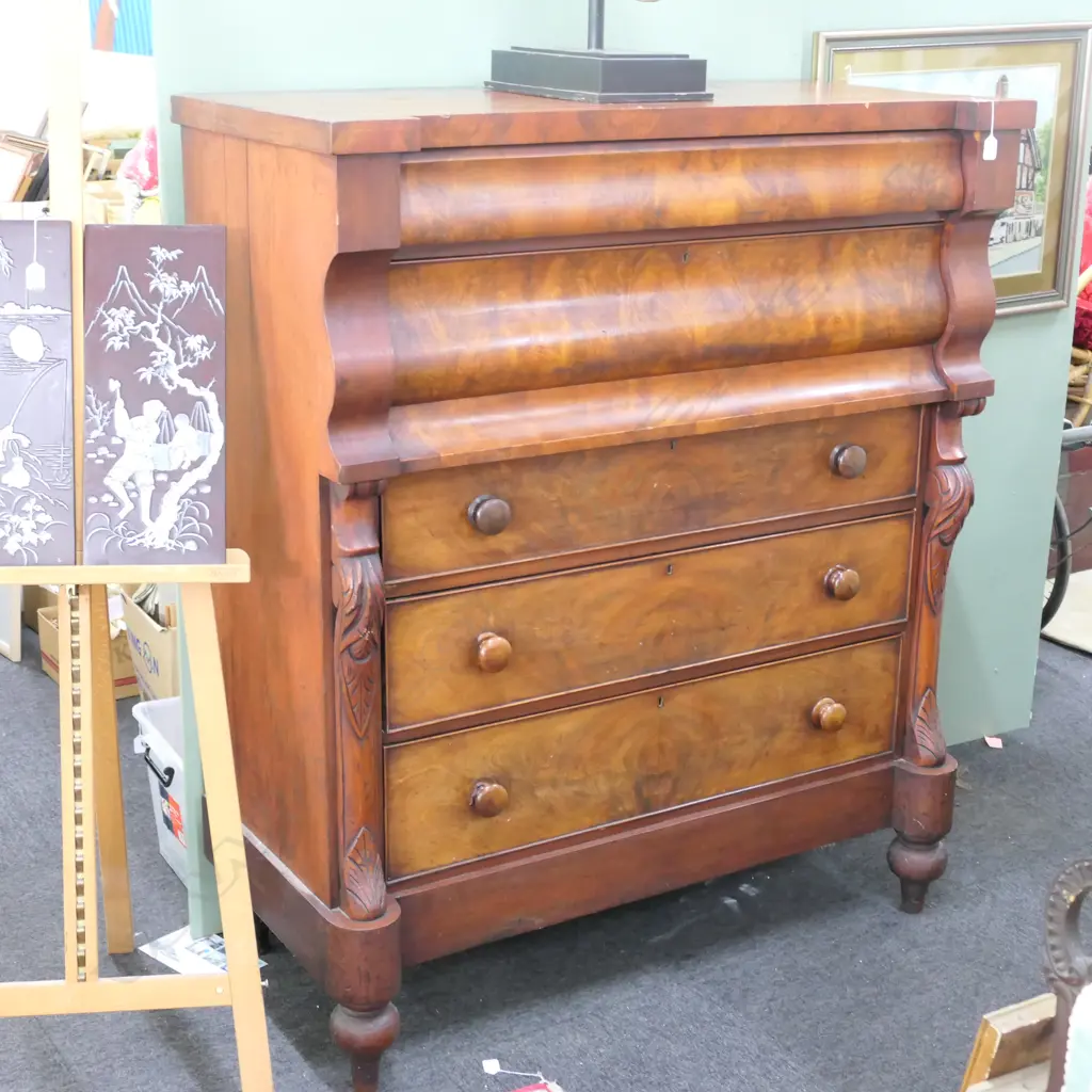  VICT. MAHOGANY SCOTCH CHEST  Image 1++