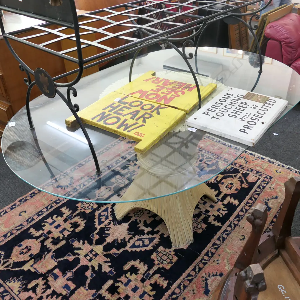 GLASS TOP DINING TABLE D 1020 MM  Image 1++