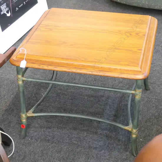 WOOD AND METAL SIDE TABLE 650MM SQ