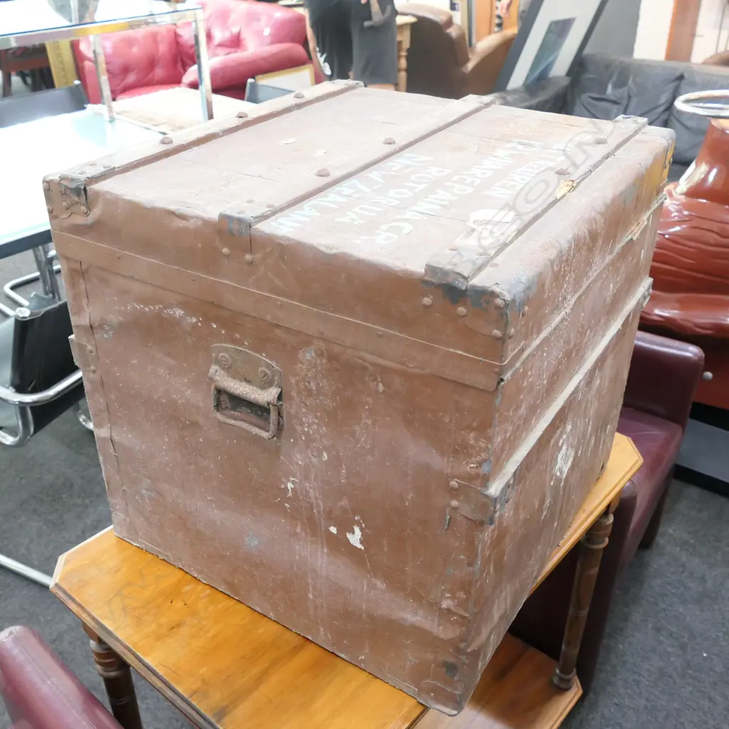 SMALL WOODEN BOUND TRUNK Image 1++