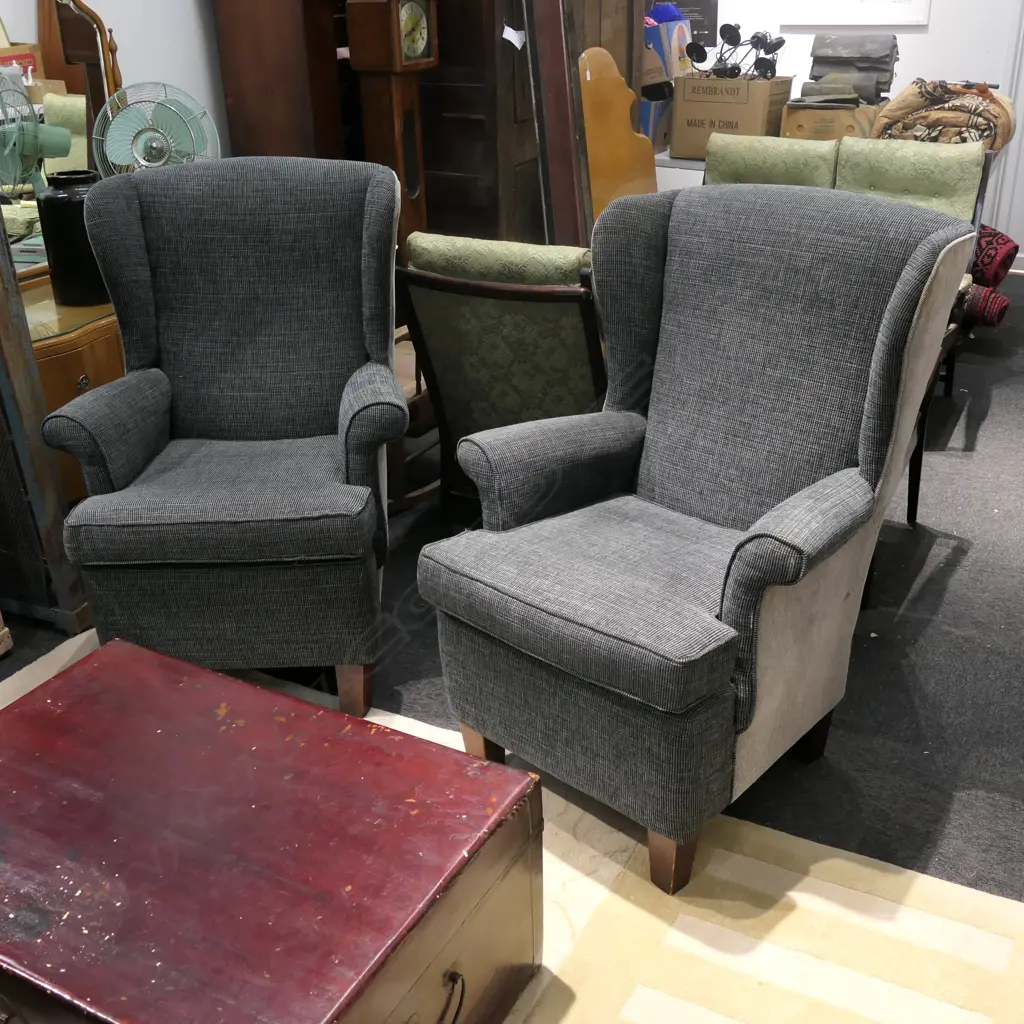 PR UPHOLSTERED WING BACK CHAIRS Image 1++