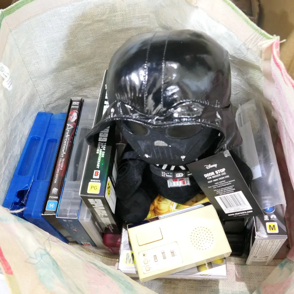 BAG OF SCI FI DVDS AND DARTH VADER TOY Image 1++