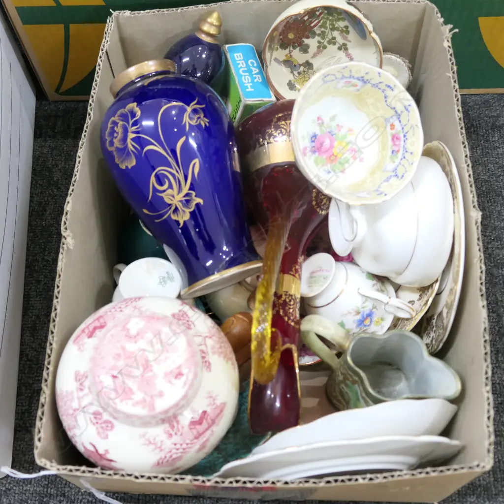 BOX LOT ASST. CHINA; TRIOS, GINGER JARS ETC Image 1++