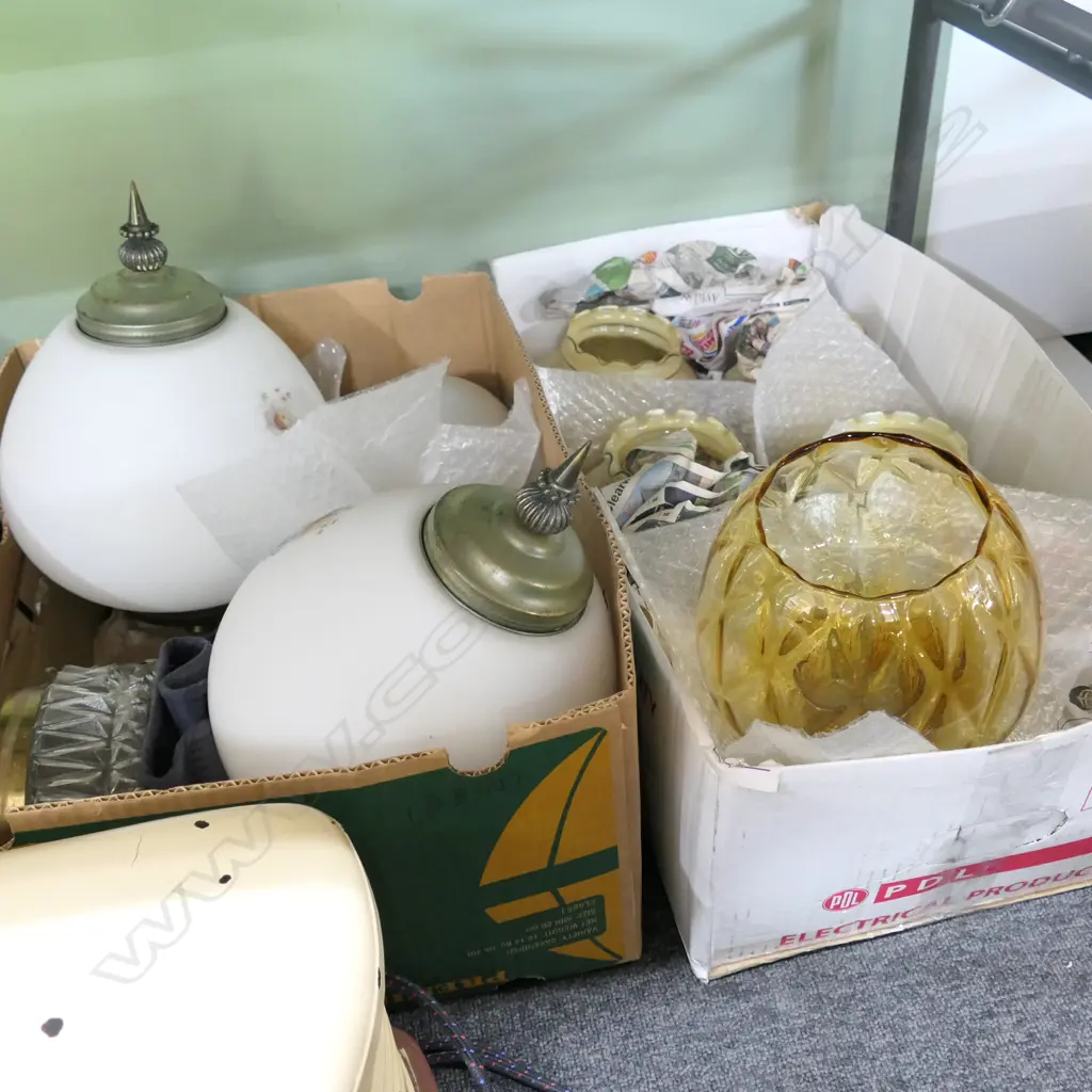 2 BOXES OF ASST GLASS LIGHT SHADES Image 1++