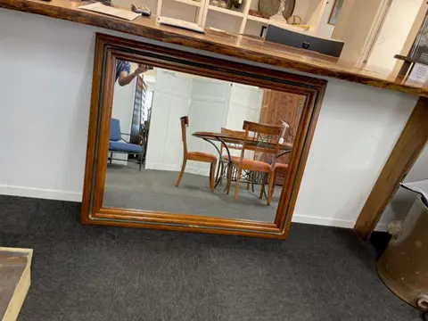 NZ MADE METAL AND OAK MIRROR Image 1++