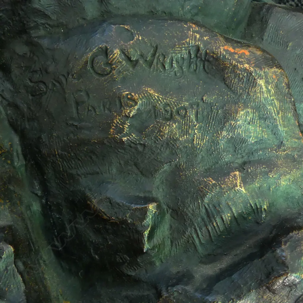 A large bronze figure group by Sara G. Wright (American) Image 1++