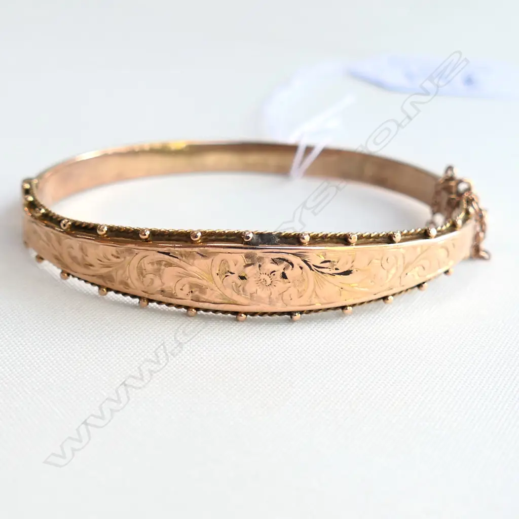 VICTORIAN 9ct GOLD HALF HINGED BRACELET. 7.6gm Image 1++
