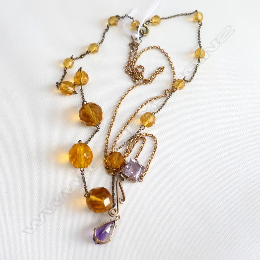 TWO EDWARDIAN NECKLACES, ONE 9CT & AMETHYST  Image 1++
