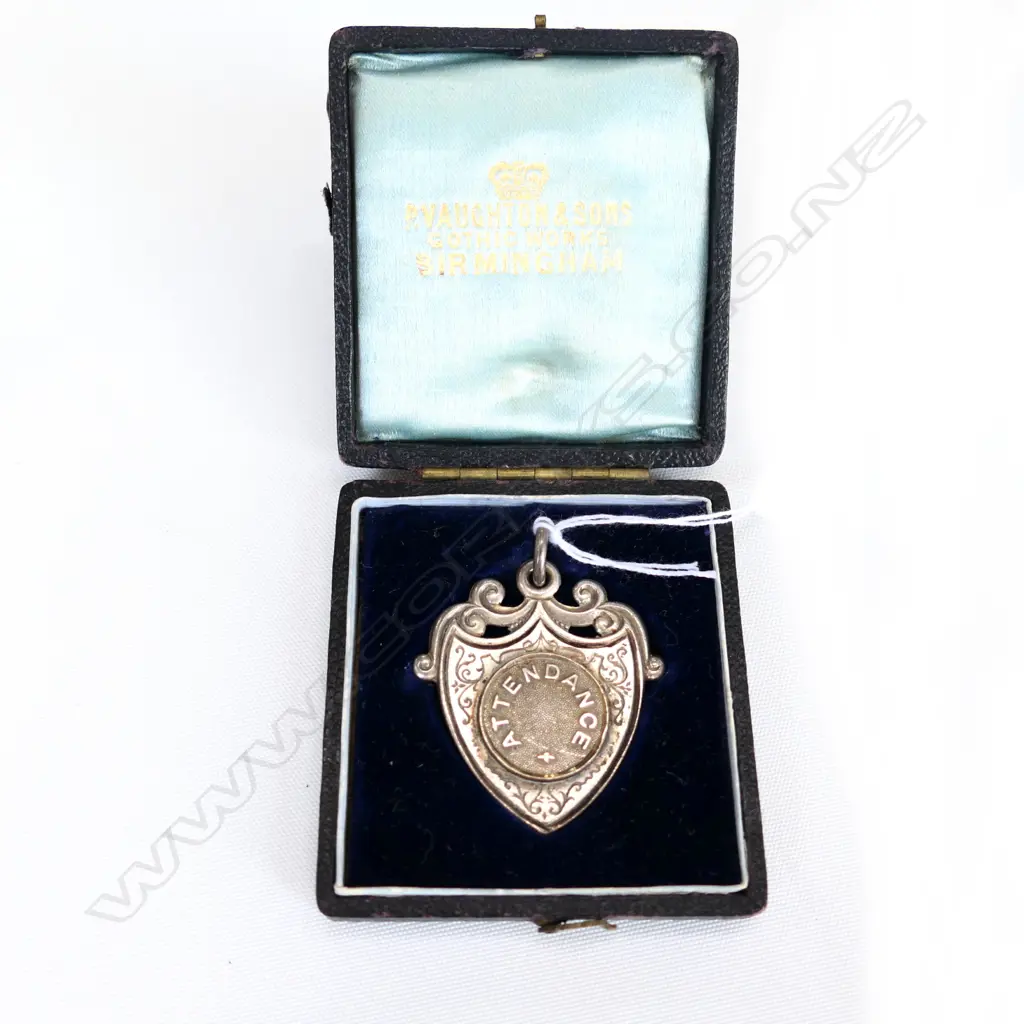 S/SILVER CASED ATTENDANCE PENDANT, "SIR HENRY FERMOR'S SCHOOL 1905"  Image 1++